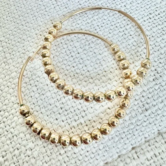 Enewton 1.25” Endless Beaded Gold Hoops - Picture 2 of 2